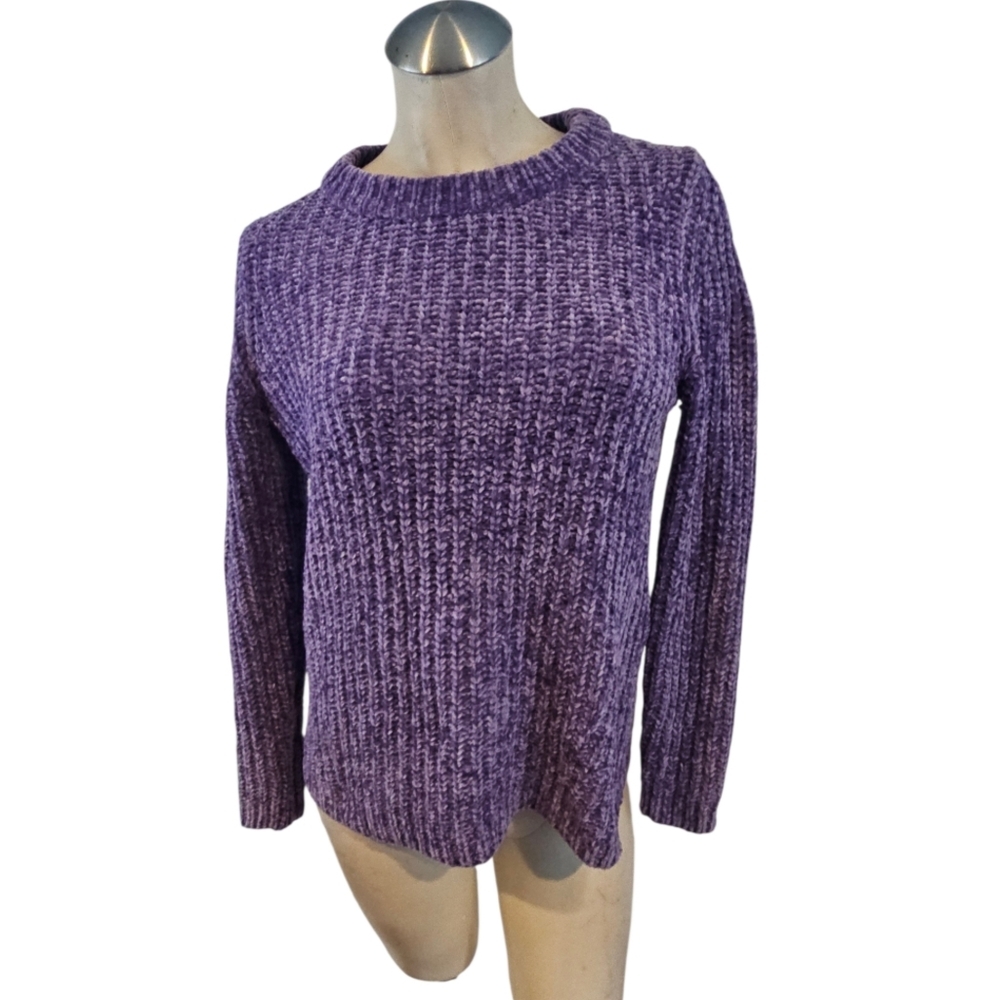 Talbots Size PS Sweater Chenille Pullover Purple